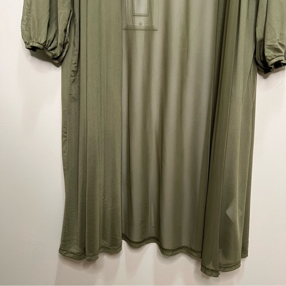 Urban Rose Green Sheer Maxi Open Front Maxi Cardigan Size 3X - Picture 4 of 11
